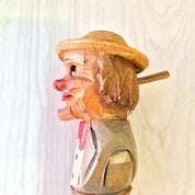 Anri Bottle Stop, Cork Bottle Stop, Hand Carved Wood, Wooden Bottle Stop, Anri Mechanical Stopper, Vintage Home Decor, Wine Stopper, Cork