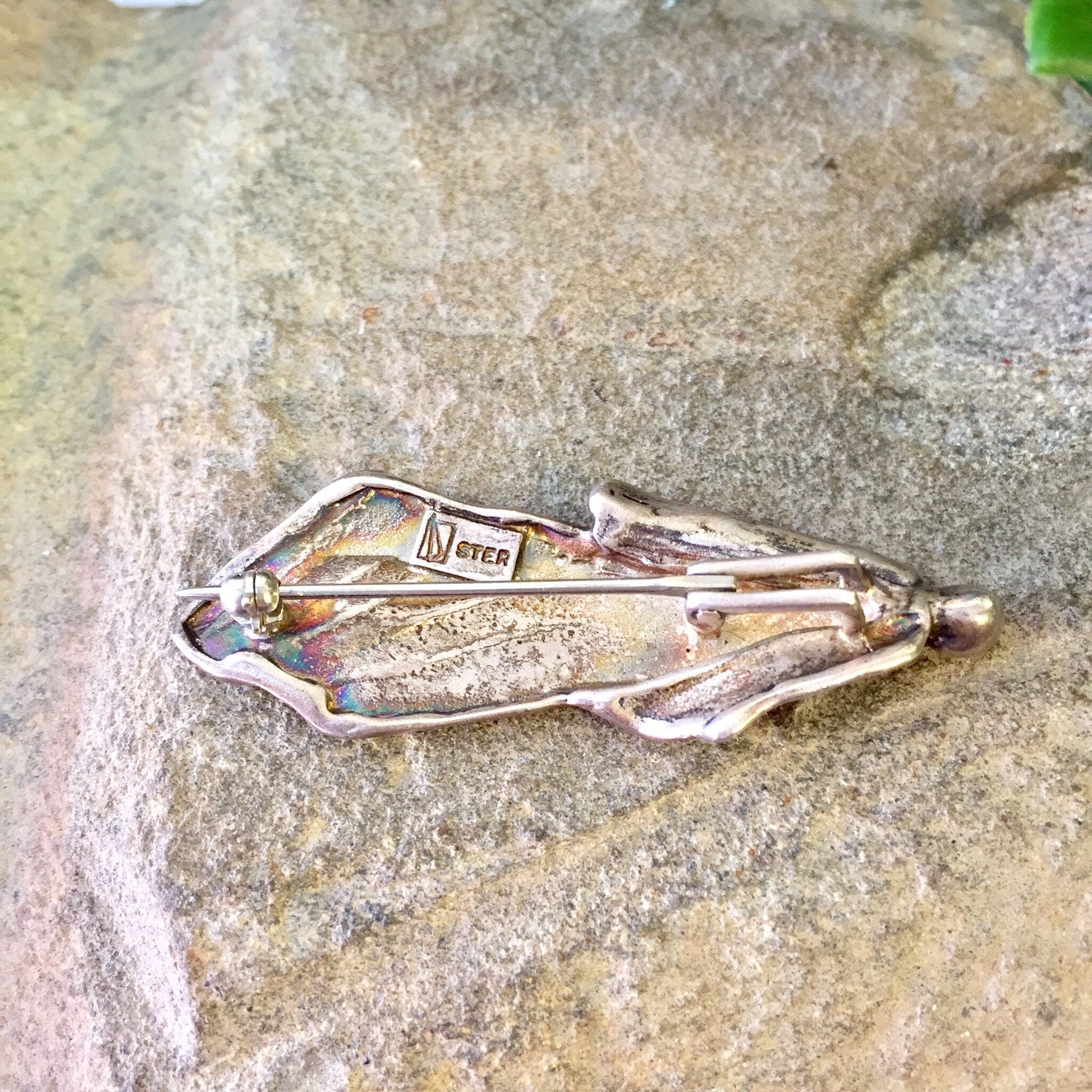 Vintage Silver Brooch, Sterling Silver, Vintage Jewelry, Abstract Jewelry, Vintage Pin, Brooch, Woman Figure, Cloaked Figure, Ghost, Gift