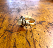 Vintage Silver Ring, Sterling Silver, Vintage Jewelry, Moonstone Ring, Moonstone Jewelry, White Stone, Iridescent Moonstone