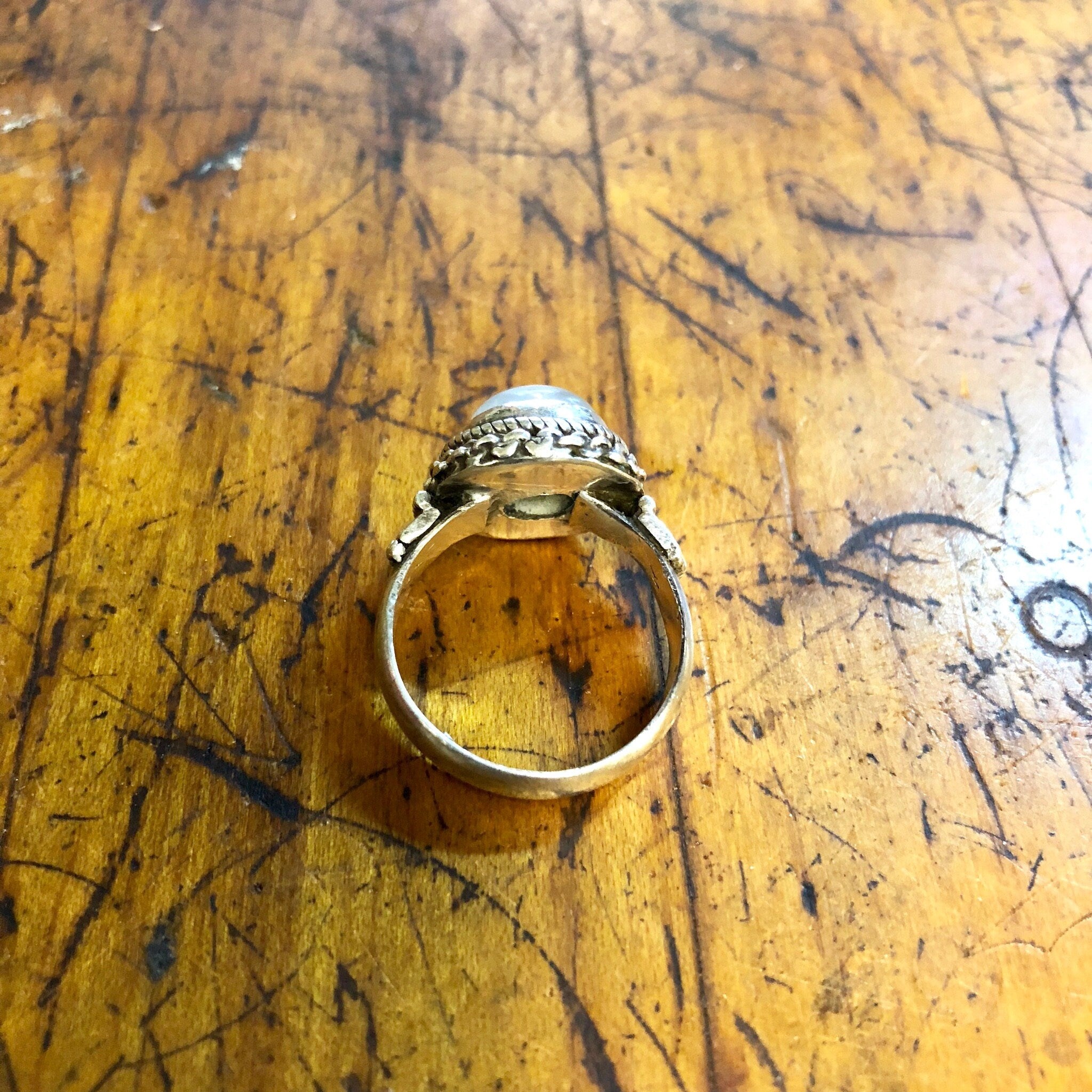 Vintage Silver Ring, Sterling Silver, Vintage Jewelry, Moonstone Ring, Moonstone Jewelry, White Stone, Iridescent Moonstone