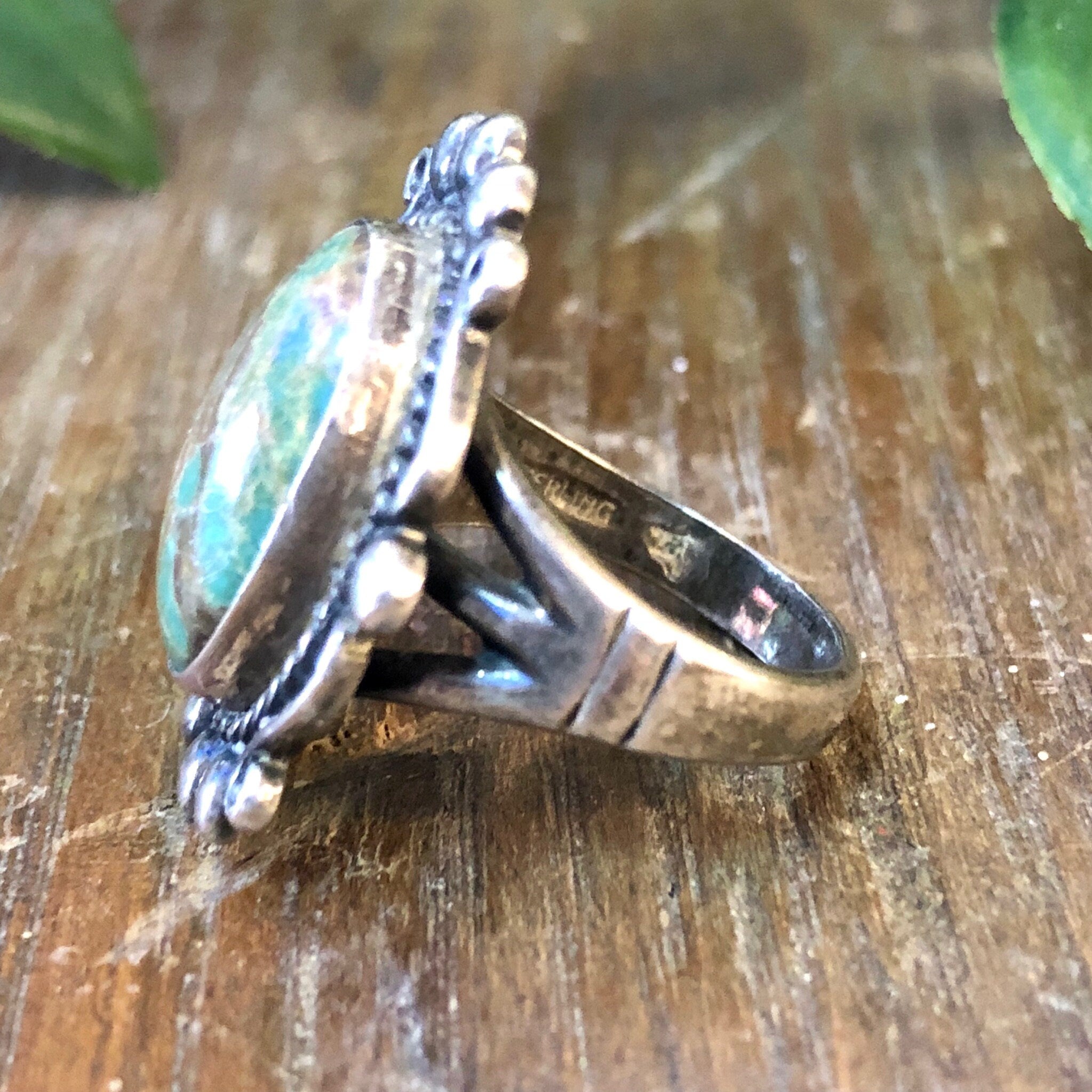 Vintage Silver Ring, Royston Turquoise, Blue Royston, Turquoise Ring, Sterling Silver, Vintage Jewelry, Bohemian Jewelry, Blue, Cabochon