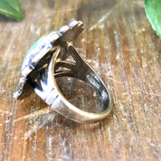 Vintage Silver Ring, Royston Turquoise, Blue Royston, Turquoise Ring, Sterling Silver, Vintage Jewelry, Bohemian Jewelry, Blue, Cabochon