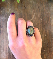 Vintage Silver Ring, Royston Turquoise, Blue Royston, Turquoise Ring, Sterling Silver, Vintage Jewelry, Bohemian Jewelry, Blue, Cabochon