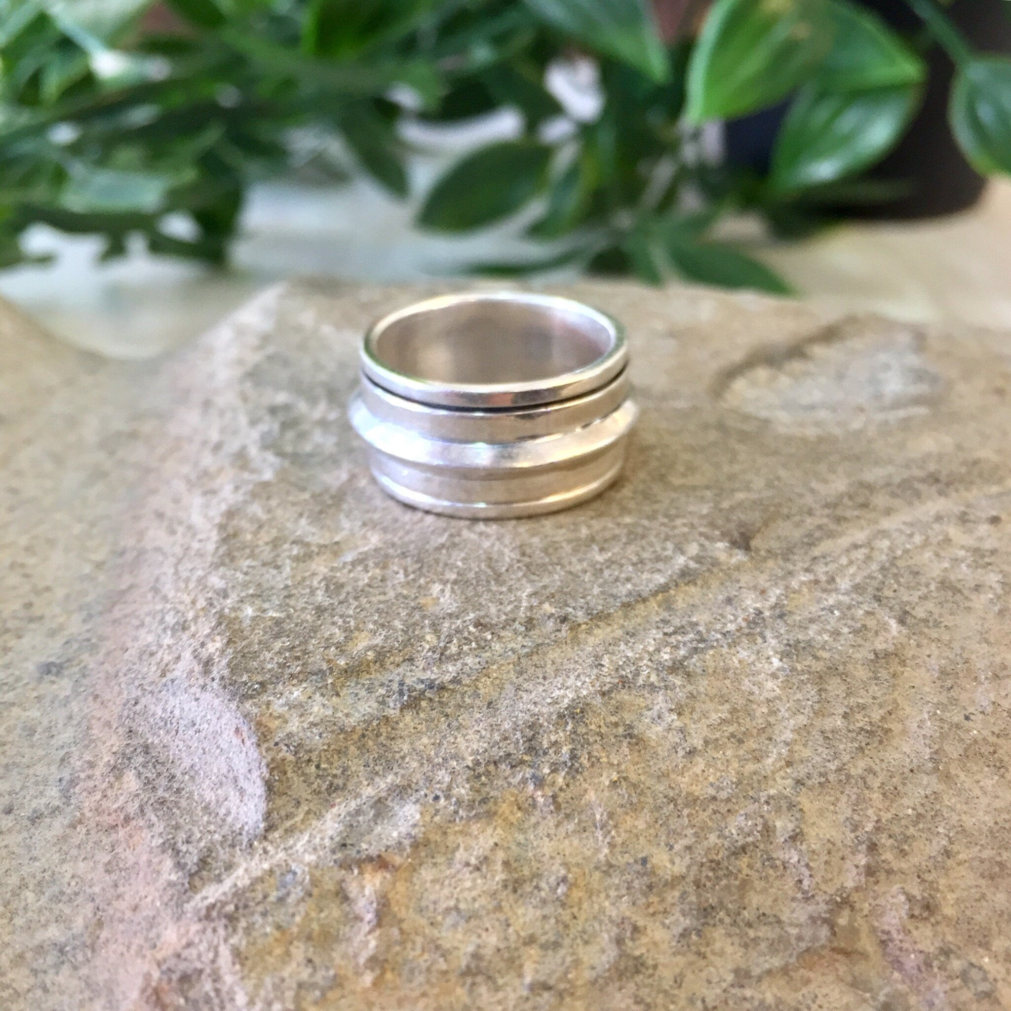 Vintage Spinner Ring, Sterling Silver, Vintage Silver Ring, Meditation Ring, 925, Band Ring, Moveable Ring, Vintage Jewelry, Fidget Ring