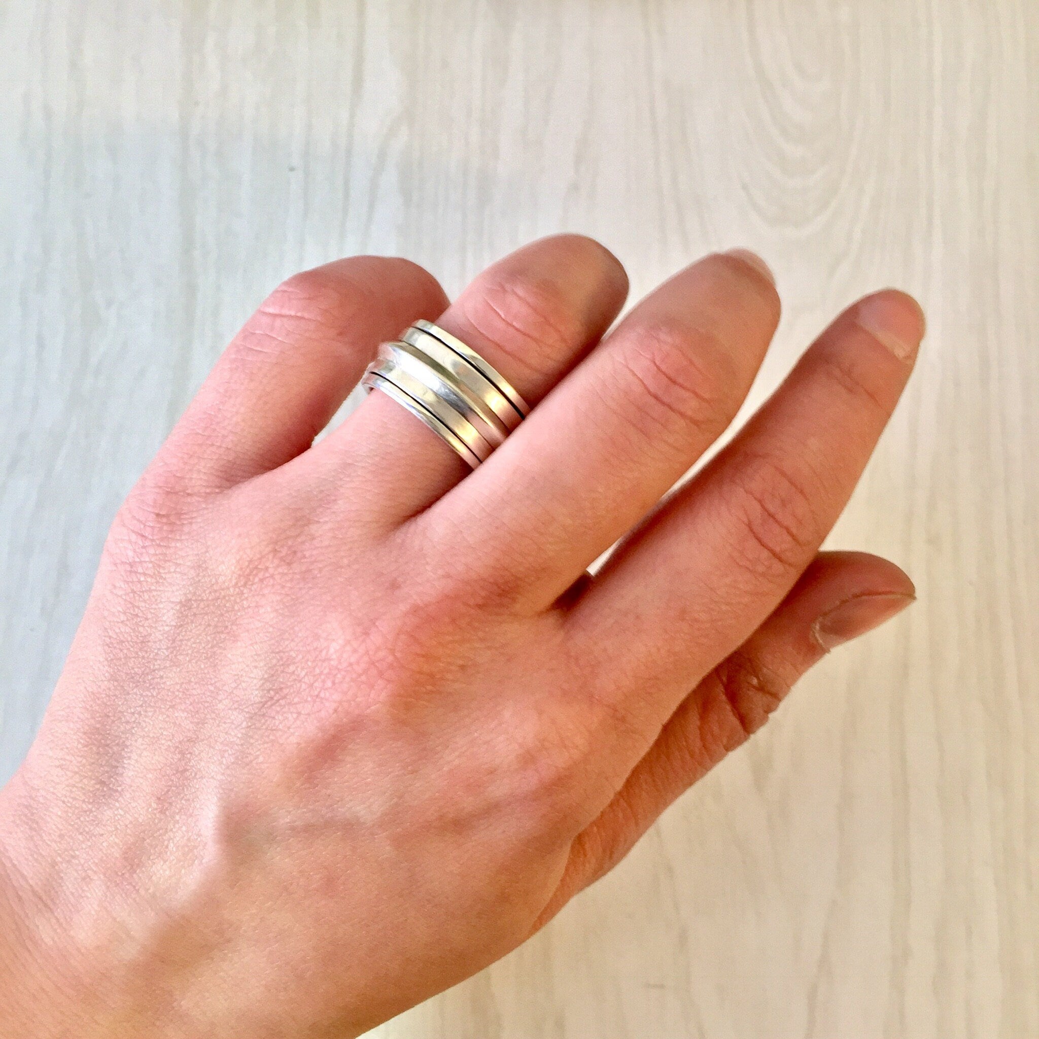 Vintage Spinner Ring, Sterling Silver, Vintage Silver Ring, Meditation Ring, 925, Band Ring, Moveable Ring, Vintage Jewelry, Fidget Ring