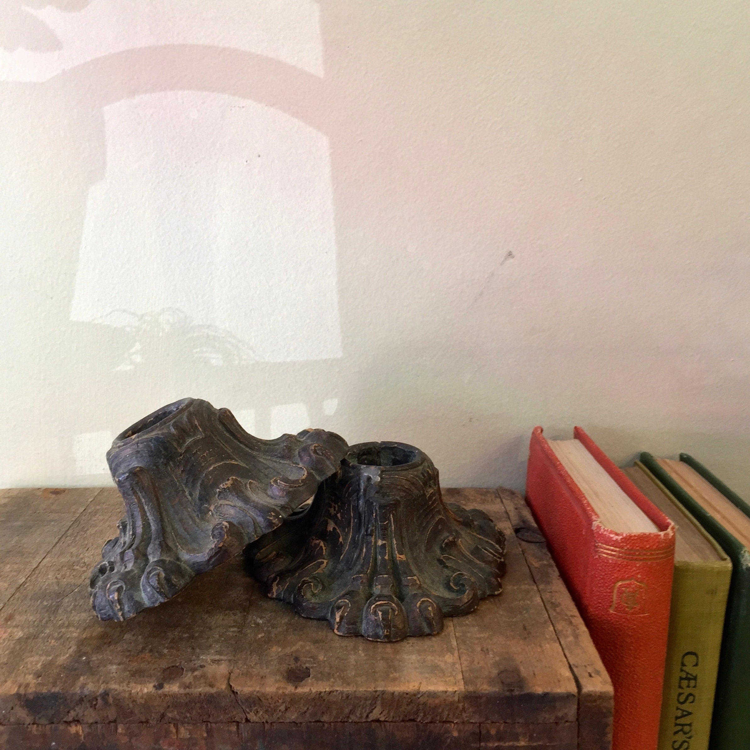 Vintage Candle Holders, Candlestick Holders, Wooden Candle Holders, Carved Wood, Vintage Home Decor, Rustic, Vintage Lighting, Gift for Mom
