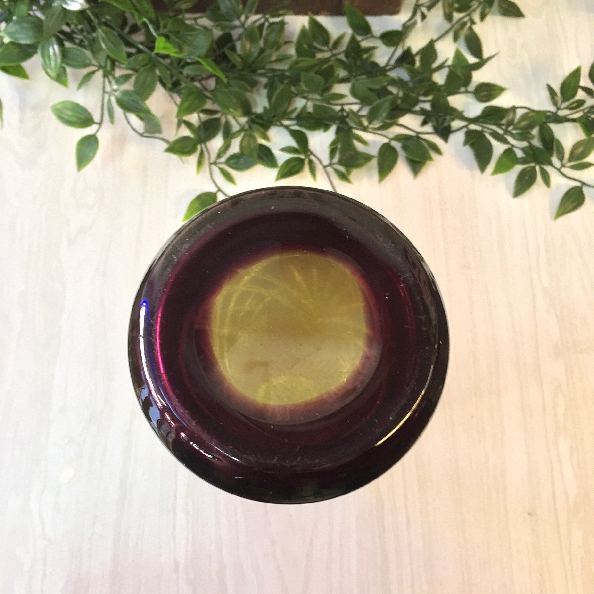 Vintage Glass Vase, Purple Vase, Green Vase, Yellow, Etched Glass, Art Glass, Art Vase, Centerpiece, Wedding Decor, Vase, Vintage Home Decor