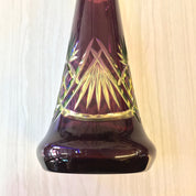 Vintage Glass Vase, Purple Vase, Green Vase, Yellow, Etched Glass, Art Glass, Art Vase, Centerpiece, Wedding Decor, Vase, Vintage Home Decor