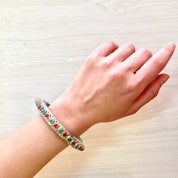 Vintage Silver Bracelet, Turquoise Bracelet, Turquoise Jewelry, Coral Bracelet, Vintage Jewelry, Bangle Bracelet, Sterling Silver, Blue, Red