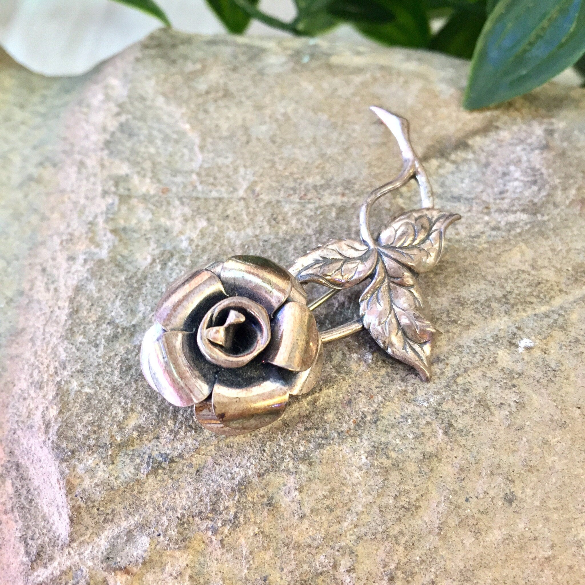 Vintage Silver Brooch, Sterling Silver, Vintage Jewelry, Rose Pin, Vintage Pin, Flower Brooch, Rose, Gift for Mom, Mothers Day, Jewelry