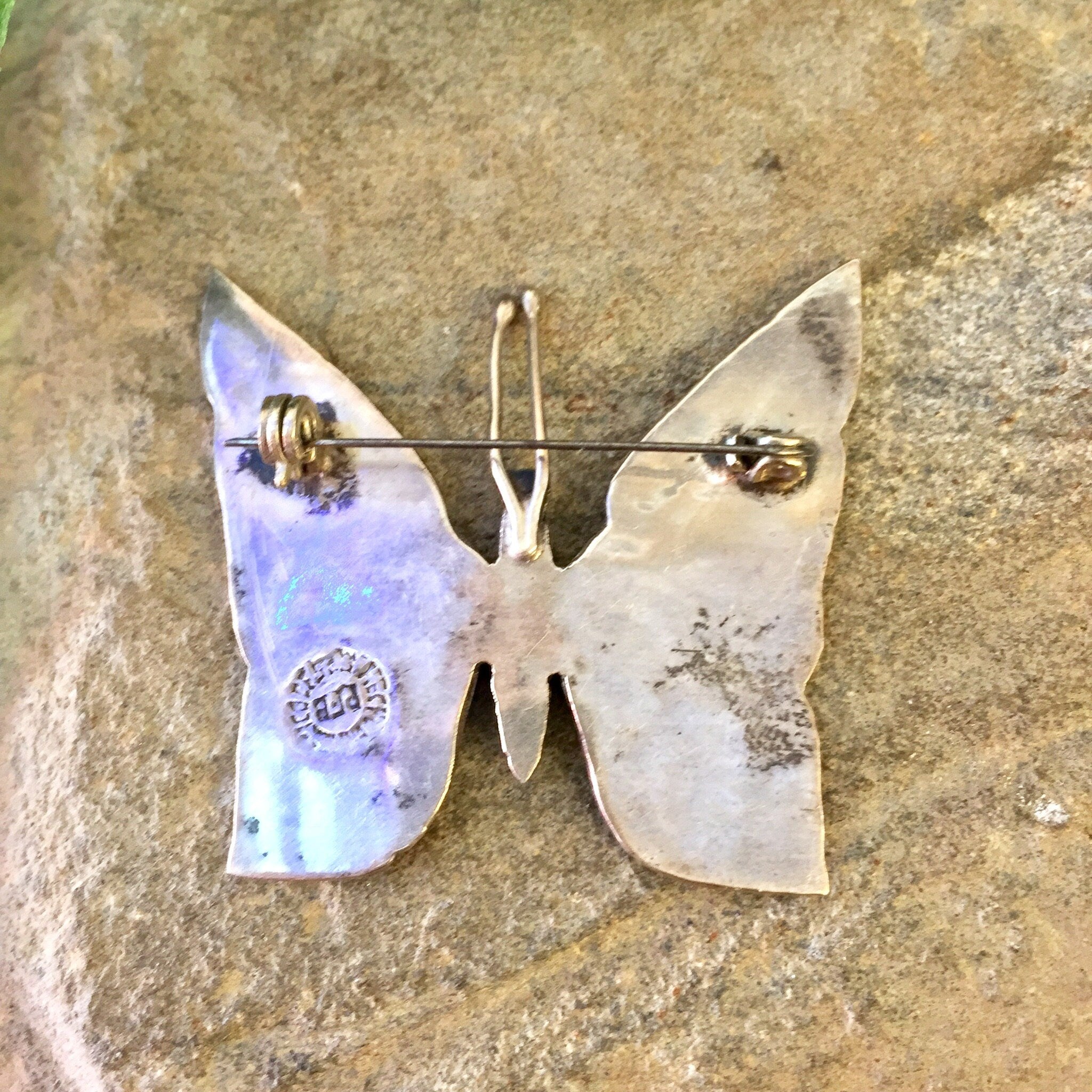 Vintage Silver Brooch, Sterling Silver, Vintage Jewelry, Abalone Brooch, Silver Pin, Butterfly Pin, Abalone Butterfly, Made in Mexico,