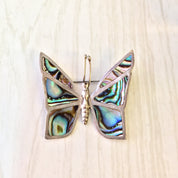 Vintage Silver Brooch, Sterling Silver, Vintage Jewelry, Abalone Brooch, Silver Pin, Butterfly Pin, Abalone Butterfly, Made in Mexico,