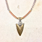 Vintage Arrowhead, Arrowhead Pendant, Arrowhead Necklace, Vintage Jewelry, Vintage Necklace, Pendant, Statement Jewelry, Brass, Copper,