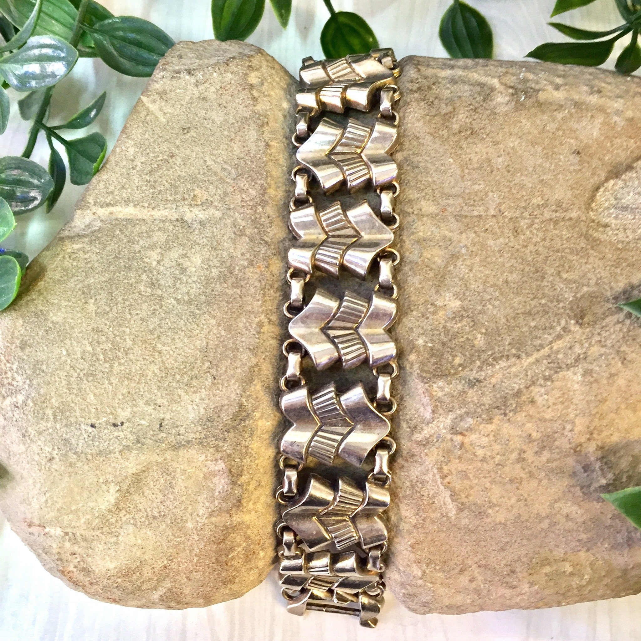 Vintage Silver Bracelet, Link Bracelet, Silver Tone, Costume Jewelry, Vintage Jewelry, Statement Jewelry, Bracelet, Gift for Mom, Metal