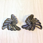 Clip On Earrings, Vintage Earrings, Retro Jewelry, Vintage Jewelry, Gold, White, Black, Flower Earrings, Large Earrings, Statement Jewelry