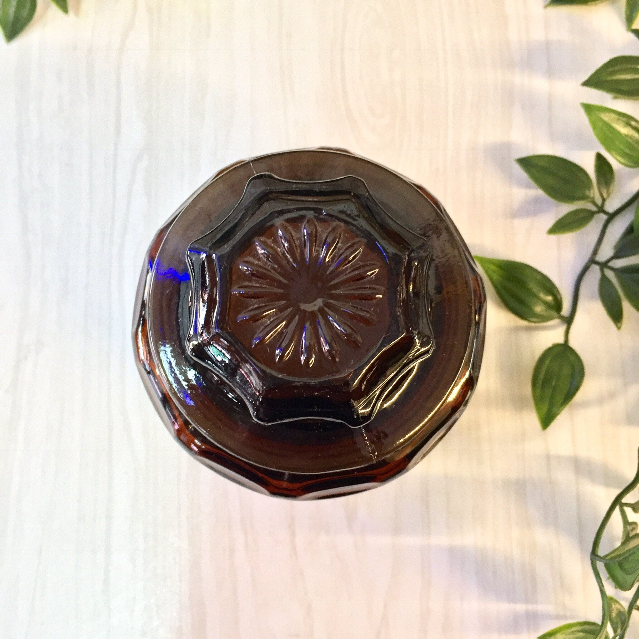Vintage Apothecary Jar, Brown Jar, Lidded Jar, Small Jar, Apothecary, Vintage Home Decor, Small Brown Jar, Lidded Container, Brown Glass
