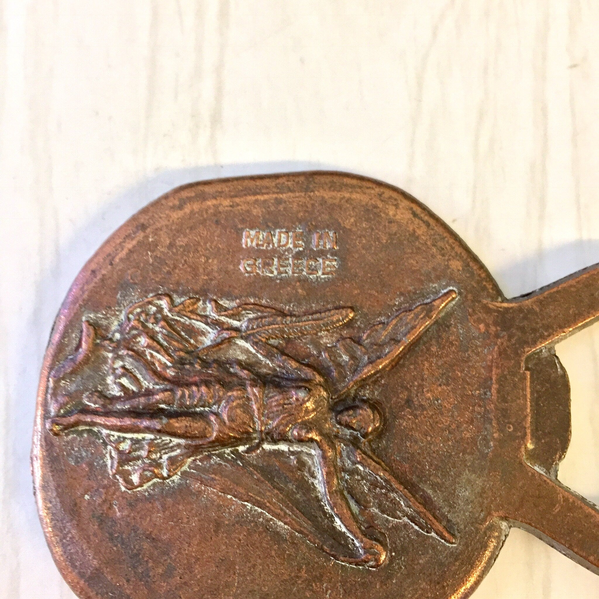 Vintage Bottle Opener, Copper Bottle Opener, Made in Greece, Greek God, Copper Decor, Vintage Home Decor, Bar Decor, Bottle Opener, Copper