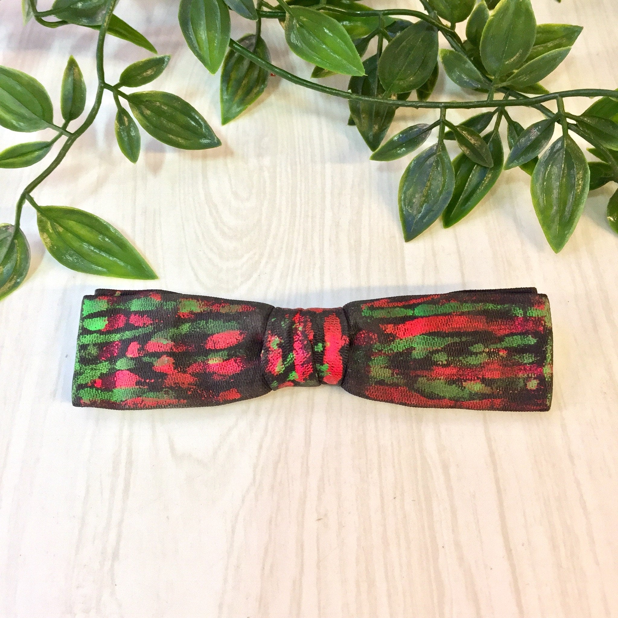 Vintage Bowtie, Vintage Menswear, Colorful Bowtie, Black, Pink, Green, Clip on Bowtie, Handmade Bowtie, Gift for Dad, Fathers Day gift, Suit