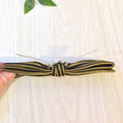 Vintage Bowtie, Vintage Accessories, Vintage Menswear, Suit and Tie, Clip On Bowtie, Bowties, Black, Yellow, Striped Bowtie, Gift for Dad,