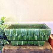 Vintage Green Planter, Cookson Pottery, Jardiniere Planter, Art Deco Planter, Green Pottery, Ceramic, Window Planter, Plant Holder, Flowers,