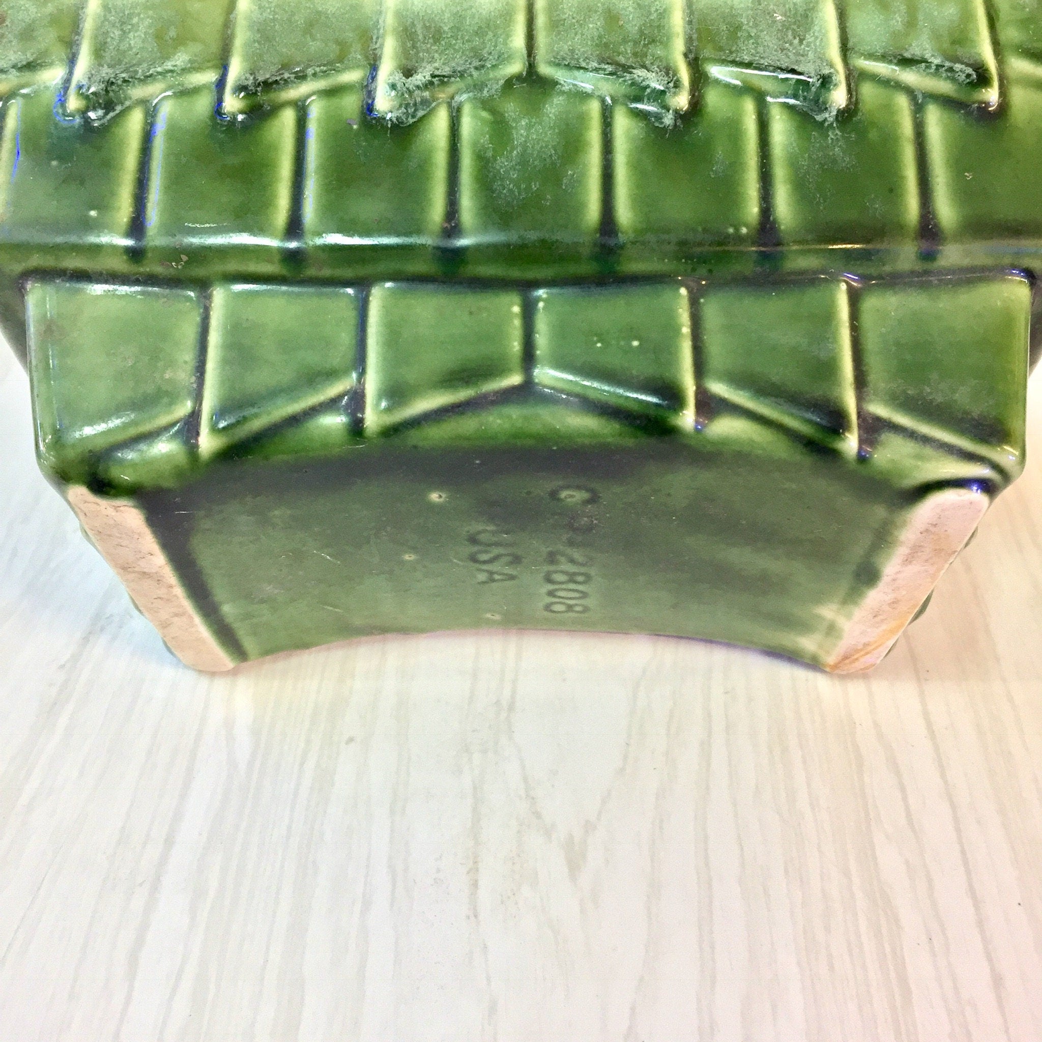Vintage Green Planter, Cookson Pottery, Jardiniere Planter, Art Deco Planter, Green Pottery, Ceramic, Window Planter, Plant Holder, Flowers,