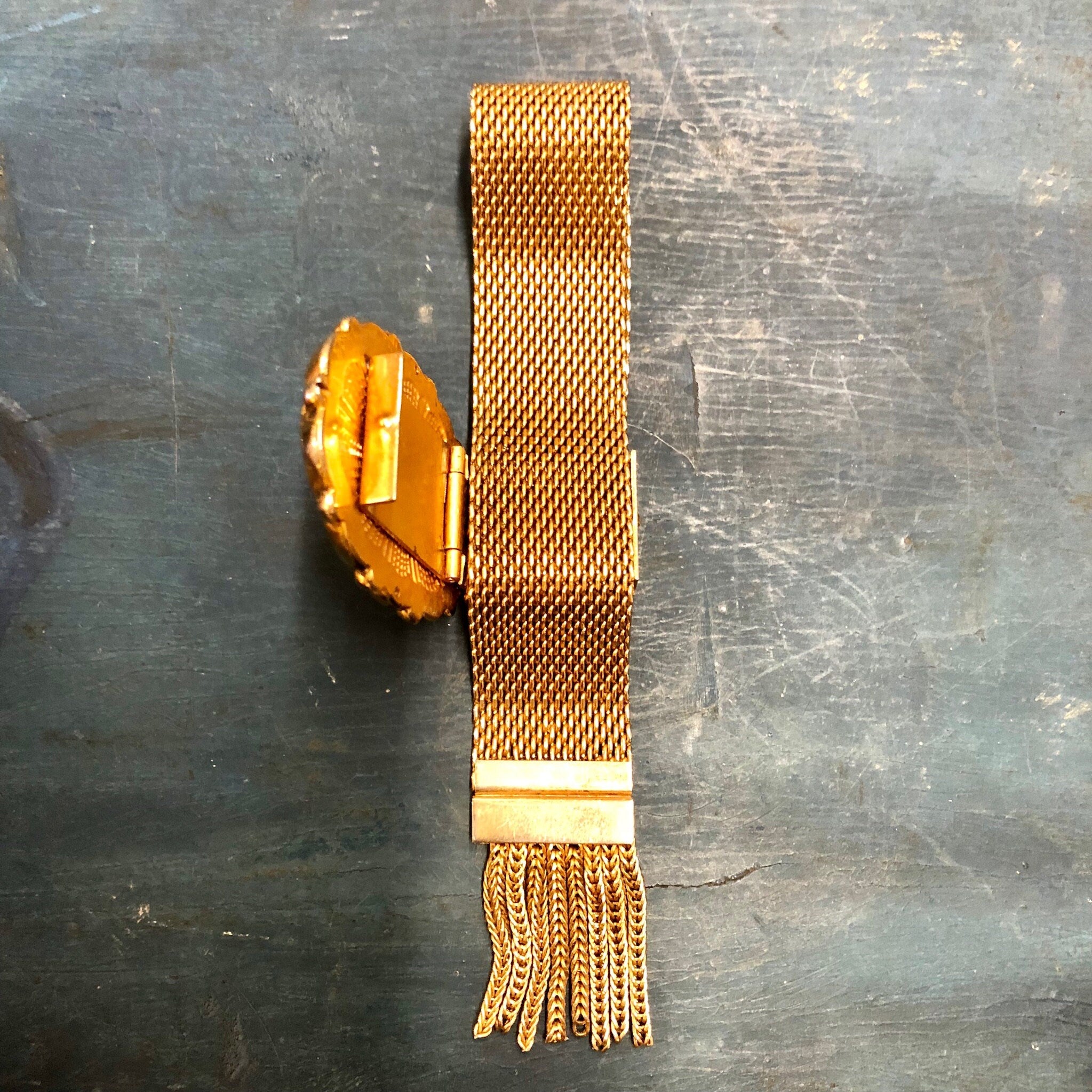 Vintage Bracelet, Gold Toned Bracelet, Tassel Bracelet, Gold Jewelry, Vintage Jewelry, Statement Jewelry, Link Bracelet, Chain Bracelet,