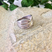 Vintage Silver Ring, Sterling Silver, Vintage Jewelry, Band Ring, Statement Jewelry, Wide Band Ring, X Design, Gift for Mom, Mothers Day