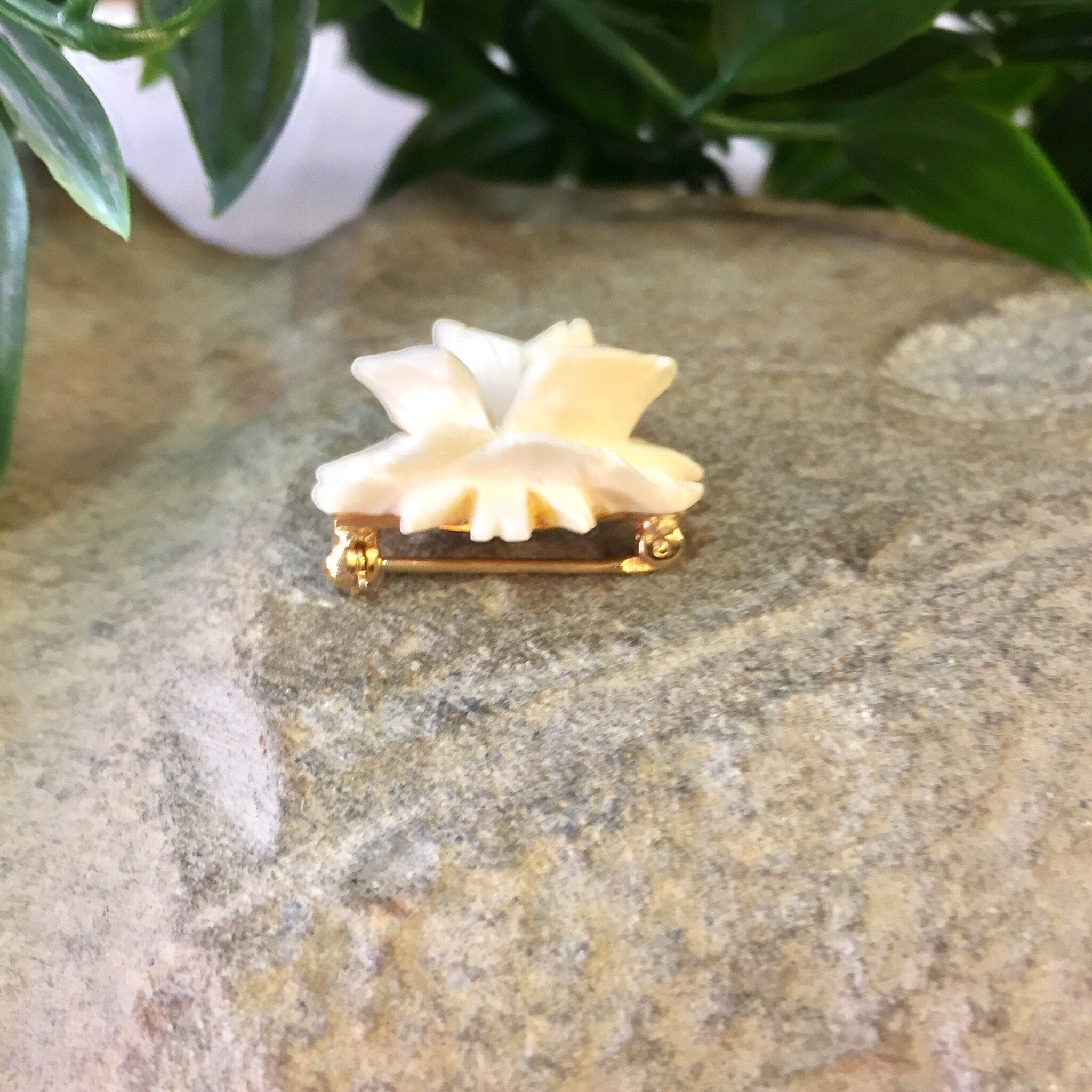 Vintage Rose Brooch, Small Rose Brooch, Vintage Jewelry, White Rose, Plastic Brooch, Vintage Pin, Flower Brooch, Rose, Flowers, Gift for Mom