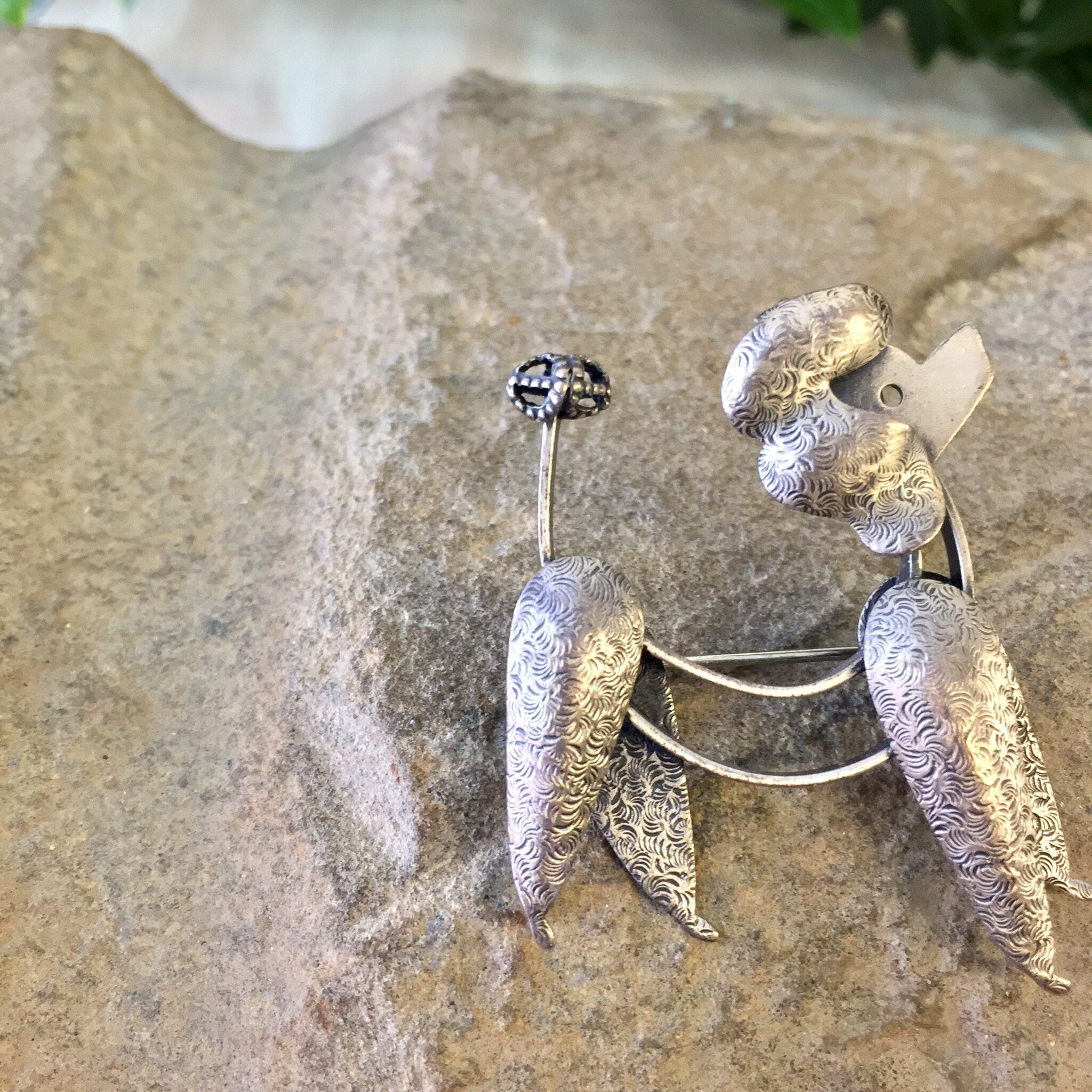 Vintage Silver Brooch, Poodle Brooch, Beau Poodle Brooch, Beau Sterling, Vintage Jewelry, Sterling Silver, Dog Jewelry, Pet Jewelry, Animal