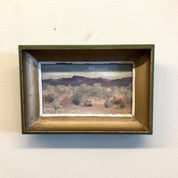 Framed Art, Vintage Art, Oil Painting, Vintage Painting, Scenic Painting, Gold, Green, Desert Painting, Landscape Art, Small Painting,