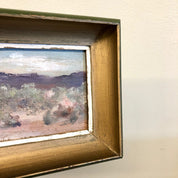 Framed Art, Vintage Art, Oil Painting, Vintage Painting, Scenic Painting, Gold, Green, Desert Painting, Landscape Art, Small Painting,