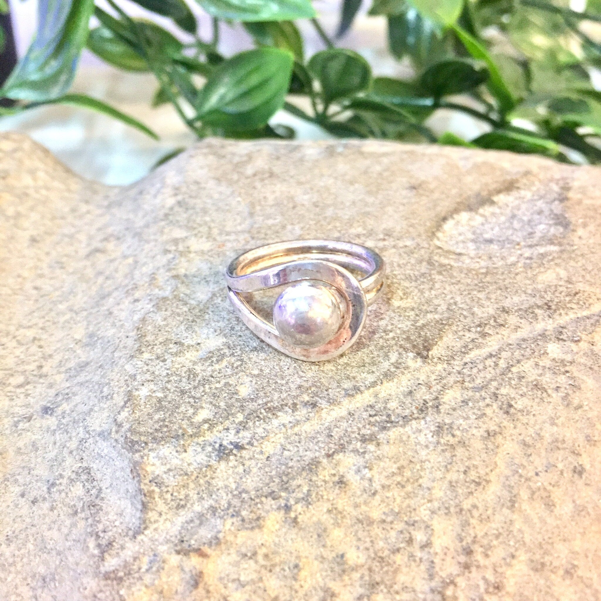 Vintage Silver Ring, Sterling Silver, Vintage Jewelry, Abstract Ring, Abstract Jewelry, 925, Silver Ring, Gift for Mom, Mother's Day Gift