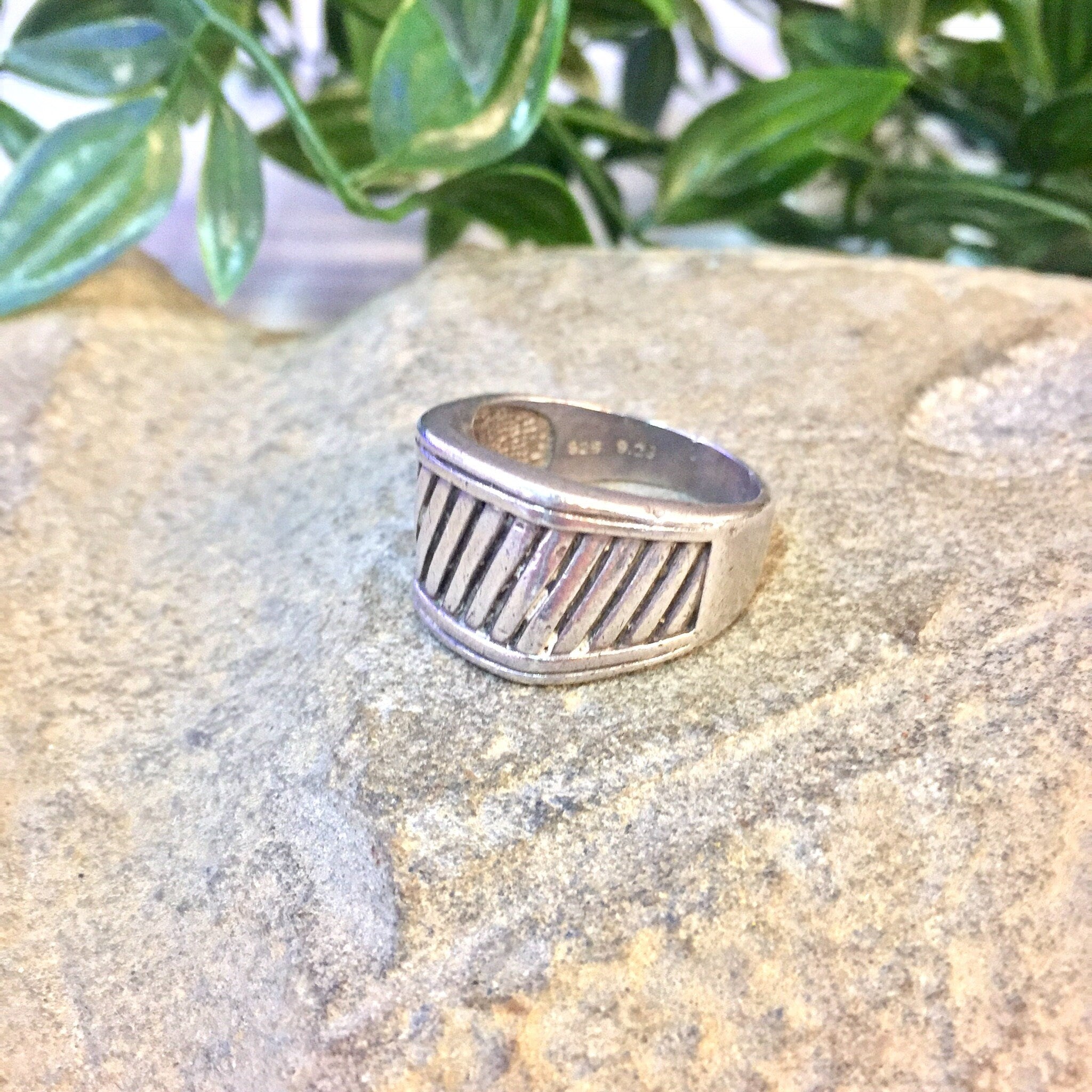 Vintage Silver Ring, Sterling Silver, Vintage Jewelry, Statement Ring, Men's Ring, Gift for Dad, Father's Day Gift, Thick Band Ring, 925