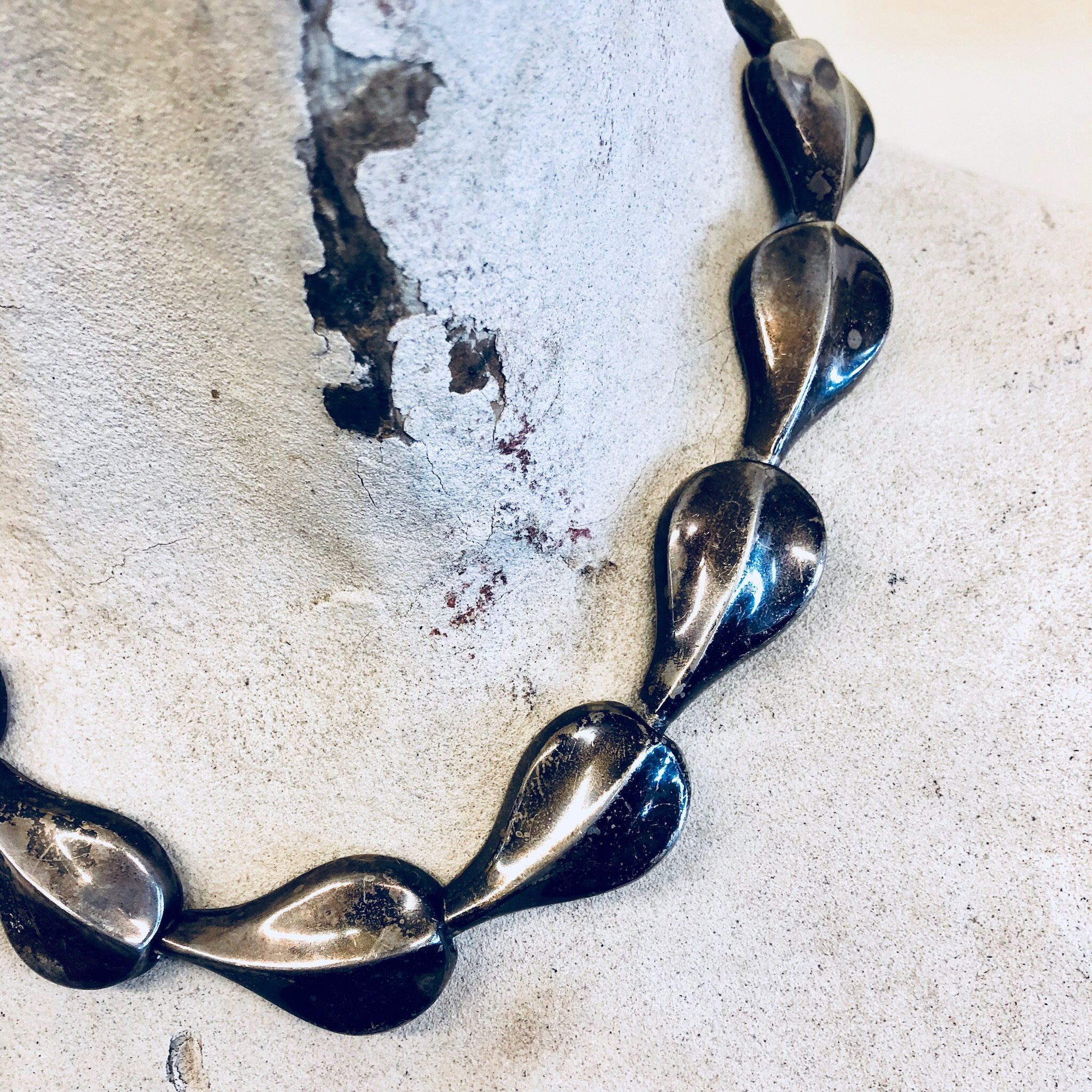Vintage Silver Necklace, Sterling Silver, Vintage Jewelry, Silver Necklace, Silver Choker, Statement Jewelry, Large Necklace, Made in Mexico