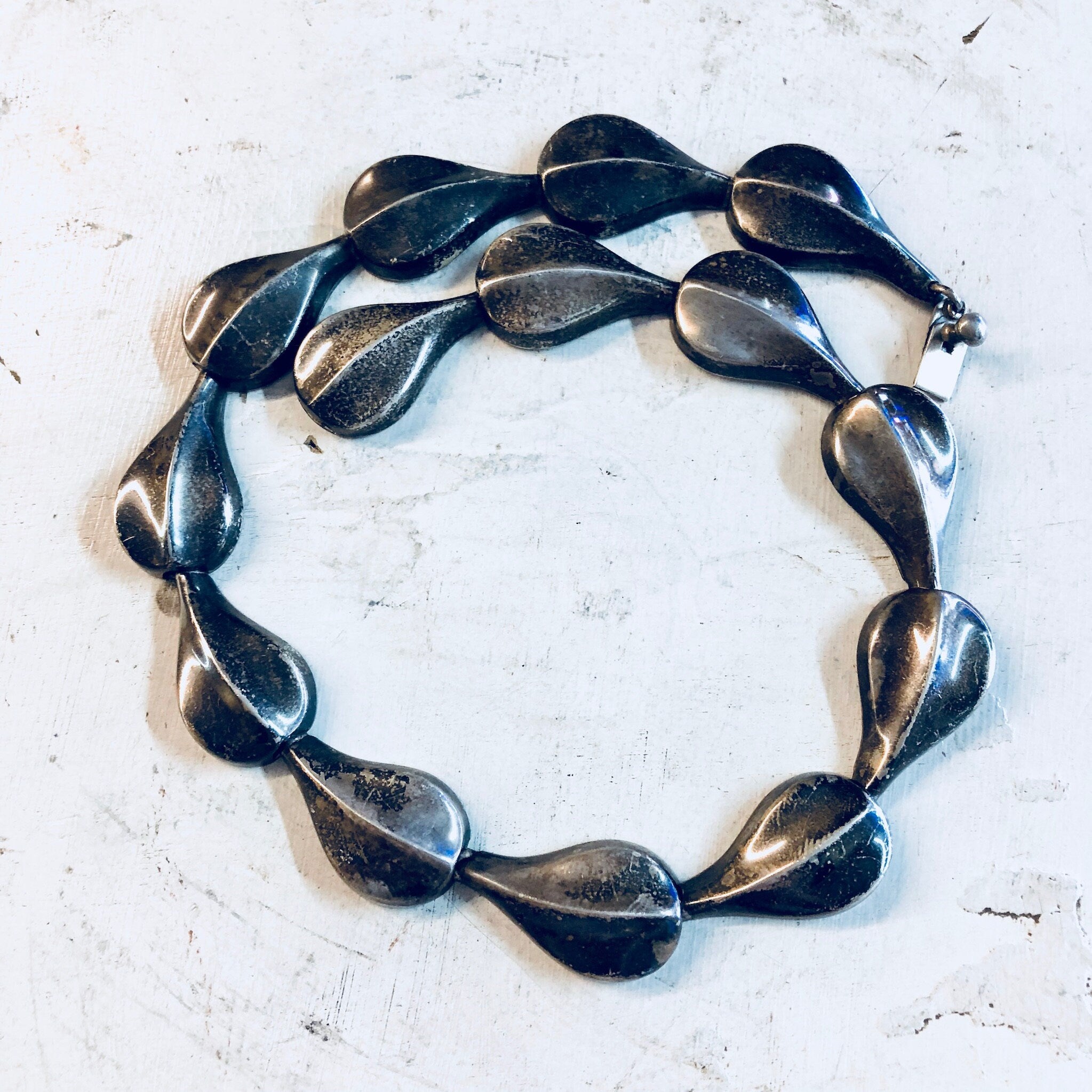 Vintage Silver Necklace, Sterling Silver, Vintage Jewelry, Silver Necklace, Silver Choker, Statement Jewelry, Large Necklace, Made in Mexico