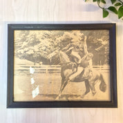 Vintage Framed Photograph, Framed Art, Vintage Home Decor, Wall Decor, Wall Hanging, Horse, Equestrian, Black and White, Photograph,