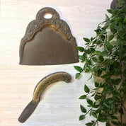 Antique Crumb Dustpan, Butlers Dustpan, Art Nouveau Style, Crumb Dustpan, Ornate Dustpan, Brush, Copper, Brass, Antique Dustpan, Crumb Brush