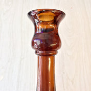 Vintage Glass Candlesticks, Amber Glass, Brown Glass, Candlesticks, Candlestick Holders, Amber Candlesticks, Vintage Glass, Vintage Lighting