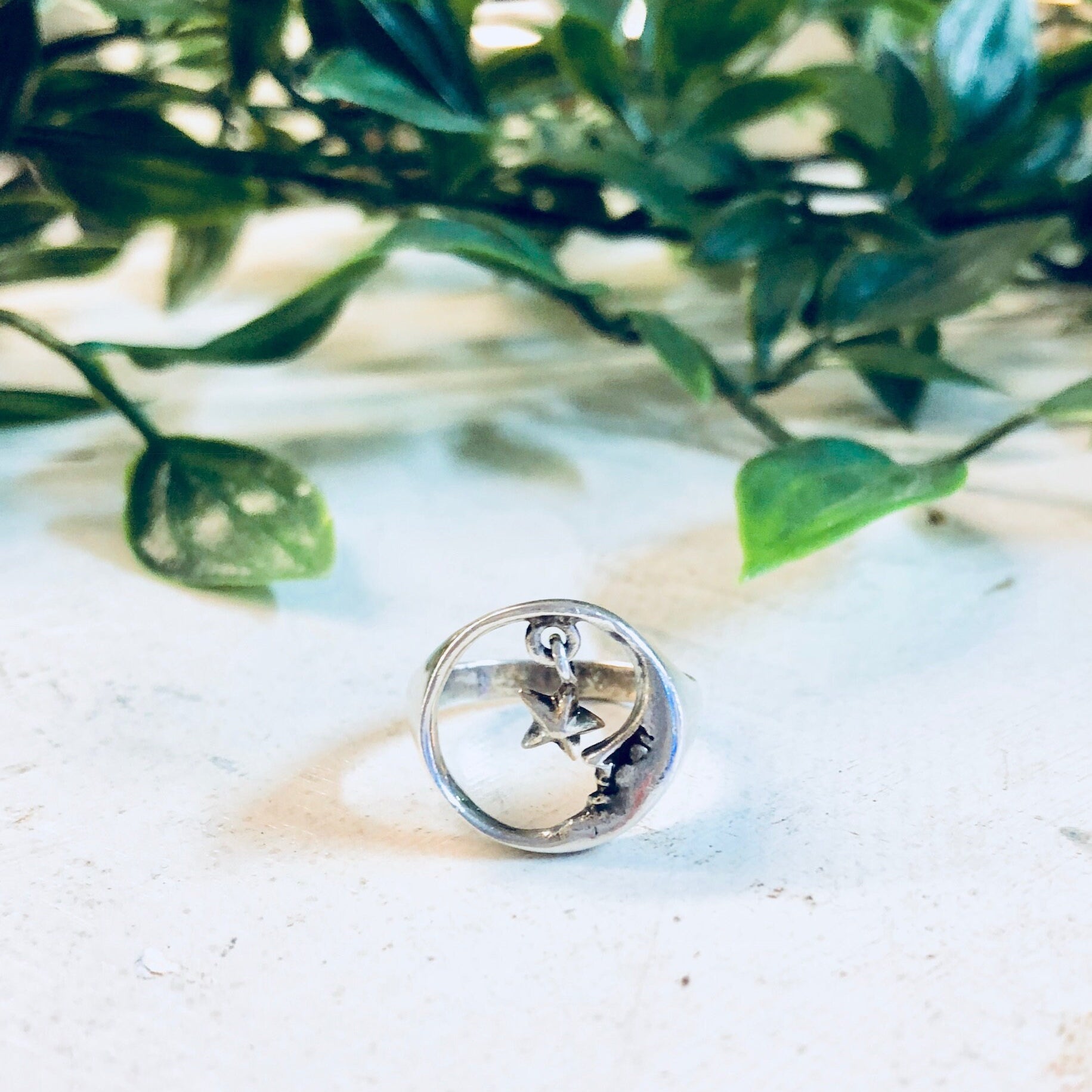 Vintage Silver Ring, Sterling Silver, Vintage Jewelry, Moon Ring, Star Ring, Bohemian Jewelry, Boho Style, Cut Out Ring, Promise Ring