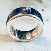 Vintage Silver Ring, Sterling Silver, Abalone Ring, Vintage Jewelry, Abalone and Silver, Shell Jewelry, Large Ring, Thumb Ring, Blue, Purple