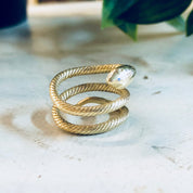 Vintage Gold Ring, Snake Ring, Gold Snake, 14 Karat Gold, 14K Gold, Yellow Gold, Spiral Snake Ring, Boho Snake Ring, Bohemian Style, Midi