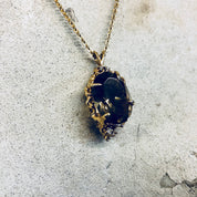 Vintage Gold Pendant, Smoky Quartz, 14 Karat Gold, 14K Gold, Yellow Gold, Quartz Jewelry, Vintage Jewelry, Vintage Necklace, Diamond, Gold