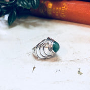 Vintage Silver Ring, Aventurine Ring, Green Aventurine, Sterling Silver, Vintage Jewelry, Green Ring, Engagement Ring, Promise Ring, Green