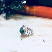 Vintage Silver Ring, Aventurine Ring, Green Aventurine, Sterling Silver, Vintage Jewelry, Green Ring, Engagement Ring, Promise Ring, Green