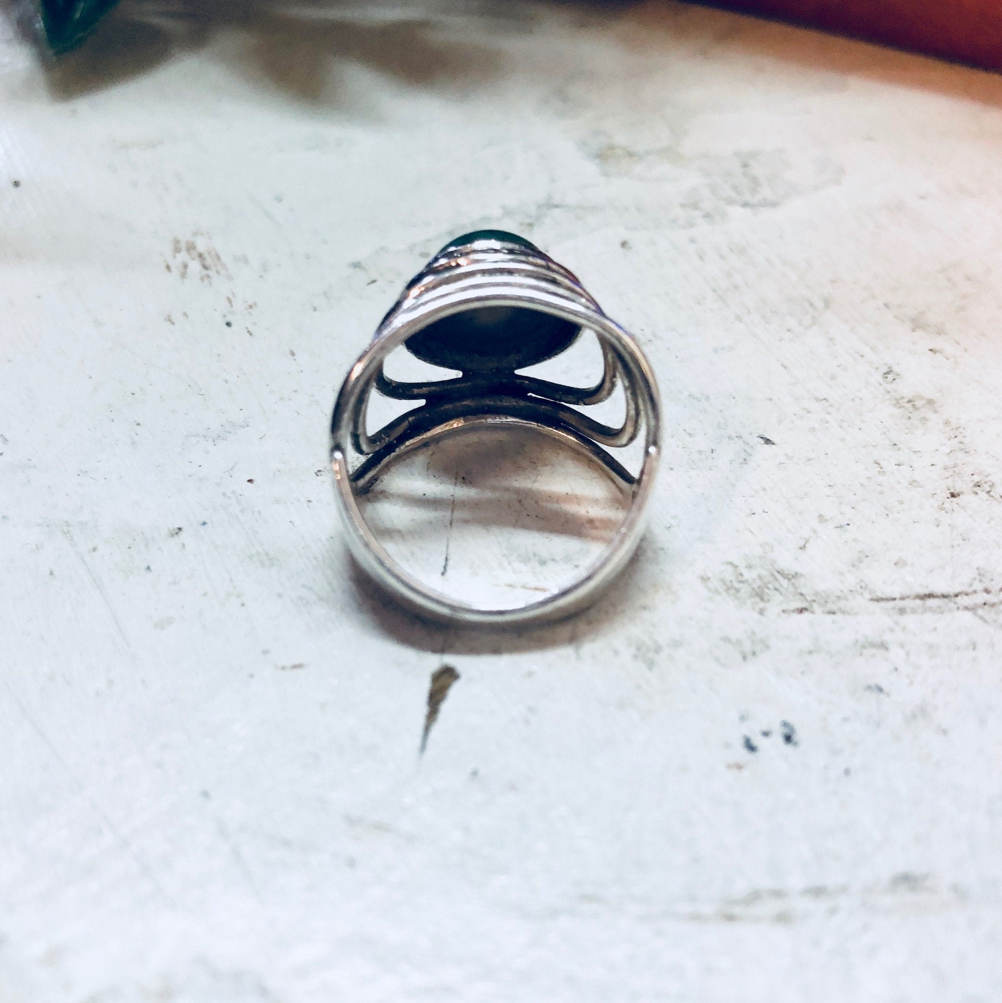 Vintage Silver Ring, Aventurine Ring, Green Aventurine, Sterling Silver, Vintage Jewelry, Green Ring, Engagement Ring, Promise Ring, Green