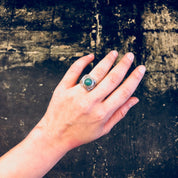 Vintage Silver Ring, Aventurine Ring, Green Aventurine, Sterling Silver, Vintage Jewelry, Green Ring, Engagement Ring, Promise Ring, Green