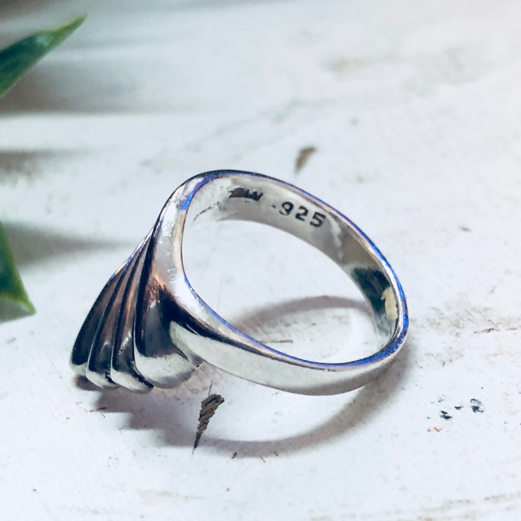 Vintage Silver Ring, Minimal Ring, Sterling Silver, Vintage Jewelry, Triangle, Wave Ring, Modernist, Statement Jewelry, Boho, Bohemian,