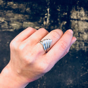 Vintage Silver Ring, Minimal Ring, Sterling Silver, Vintage Jewelry, Triangle, Wave Ring, Modernist, Statement Jewelry, Boho, Bohemian,