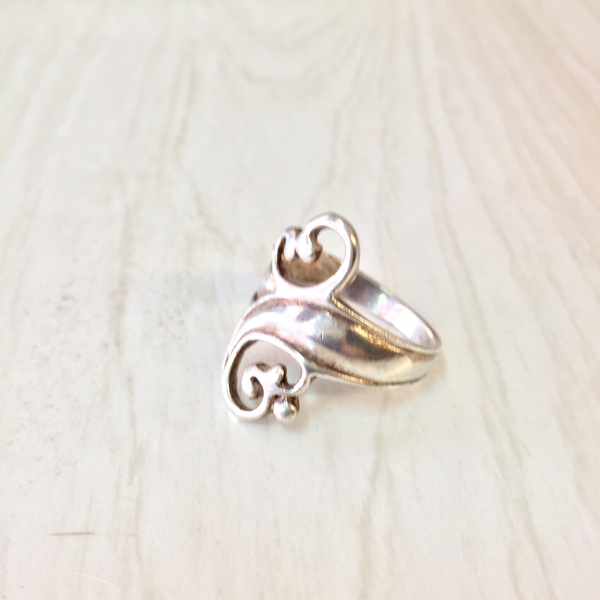 Vintage Silver Ring, Swirl Design Ring, Sterling Silver, Vintage Jewelry, Statement Ring, 925, Gift for Mom, Mother's Day Gift,