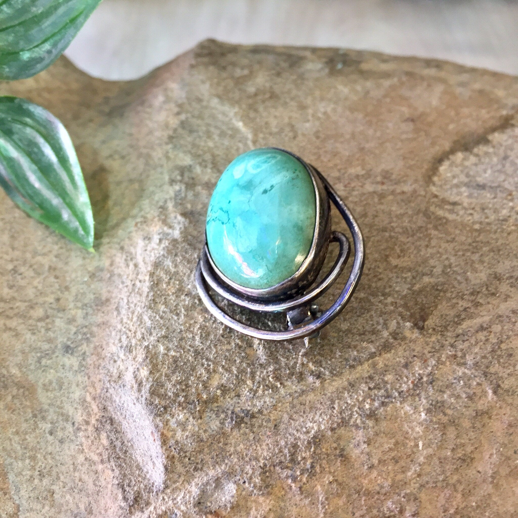 Vintage Silver Brooch, Turquoise Brooch, Vintage Pin, Vintage Jewelry, Pendant, Necklace, Blue, Green, Vintage Necklace, Gift for Mom